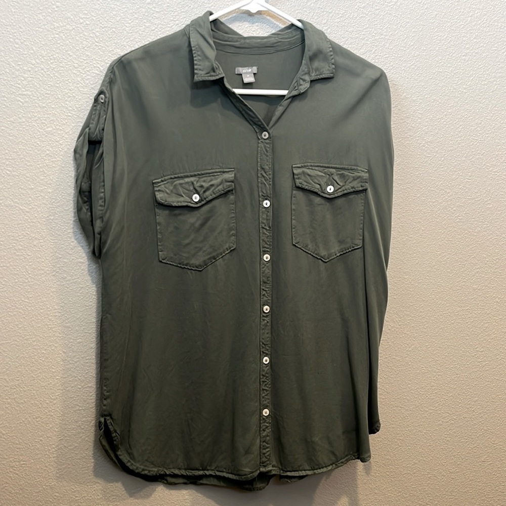 Aerie Olive Green Blouse